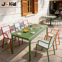 Chaises de salle à manger d'extérieur durables en aluminium pour restaurant, mobilier de jardin et de terrasse moderne pour la rue commerciale