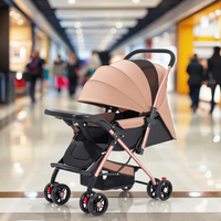 Poussette Bébé en Lin Pliable et Portable avec Poussette Détachable E3 Âges et Plateau Repas - Vente Directe Usine