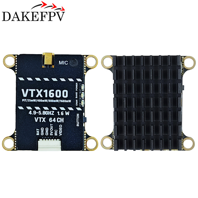 DAKEFPV VTX 4.9G-5.8G 1.6W 2.5W 3W 5W 10W 64CH FPV Video Transmitter For Long Range FPV Racing Drone Frame RC Part