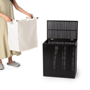 Magus Rectangle Bamboo Laundry <b>Hamper</b> with Handles and Lid Superior Quality <b>Storage</b> - Product Image 6