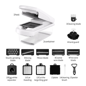 15 Trong 1 Amz Tốt Nhất Bán Mandoline Trái Cây Rau Cắt Hành Tây Dicer Veggie Slicer Rau Chopper - Product Image 2