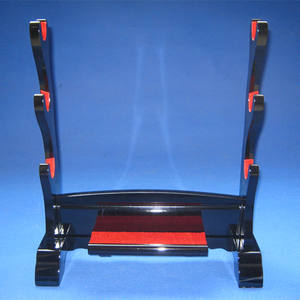 ไม้เคลือบเงาสีดำ แท่นวางดาบหรูหราสำหรับดาบคาตานะหรือวาคิซาชิ - Product Image 5