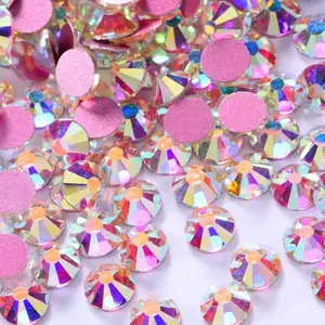 Rose Golden Base Flat Terug Crystals Edelsteen Ab Glas Niet Hotfix Kristallen Steentjes Voor Nail Art