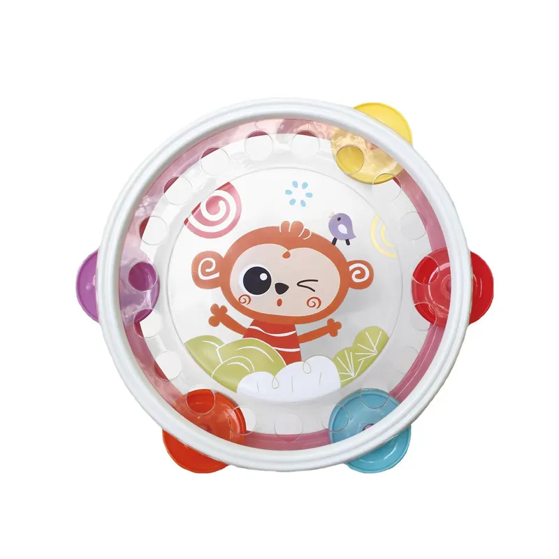 Tay Tambourine chuông bé âm nhạc đồ chơi cảm giác Montessori nhựa bé Rattle đồ chơi 6 đến 12 tháng