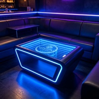Table de bar lumineuse à LED avec logo personnalisé, éclairage infini, pour discothèque, pub, lounge