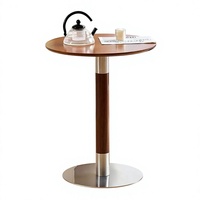 Table à café/salle à manger vintage en bois massif, style rétro simple, pour balcon, réception, réunions, salons de thé et de desserts - Design antique