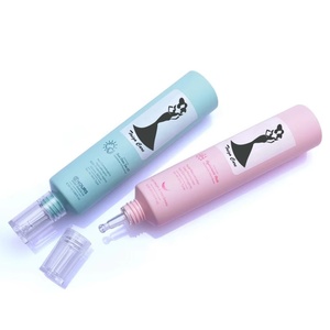 25ml Logo Custom PE Empty Squeeze <b>Plastic</b> Nozzle <b>Tube</b> With Transparent Dropper Cap for Eye Cream Serum Skin Care Cream - Product Image 6