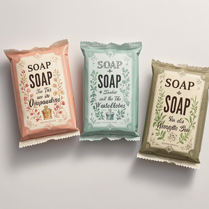 كيس صابون مخصص إحكام الغلق الحراري لعينات العناية بالبشرة كيس صابون تفتيح مسطح بلاستيكي - Product Image 4