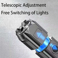 Mini lampe torche LED télescopique rechargeable par USB, lampe de poche portable, lampe stylo, lampe d'inspection, lampe torche EDC pour l'extérieur