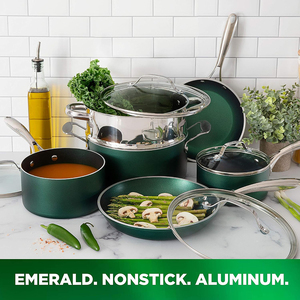 Juego de 10 Ollas de Cocina con Tapas de Vidrio, Asas de Acero Inoxidable, Aptas para Lavavajillas y Horno, para Estufas de Gas e Inducción - Product Image 6
