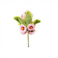 [Meilleure Vente Transfrontalière] Fleurs Artificielles en Fil de Laine Crochetées à la Main, Rose Pâle, Cadeau Souvenir Créatif, Vente en Gros