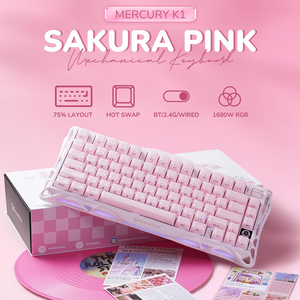 คีย์บอร์ด K1ปรอท Gravastar สีชมพูไร้สาย75%, คีย์บอร์ดอะลูมิเนียมอัลลอยดีไซน์โครงกระดูกภายนอกคีย์บอร์ดสำหรับเล่นเกมเชิงกลสวิตช์เชิงเส้น - Product Image 2