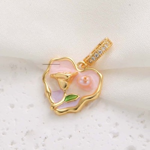 Collana Artigianale da Donna con Ciondolo di Perle Naturali d'Acqua Dolce Stile Pittura <span class=keywords><strong>a</strong></span> Olio <span class=keywords><strong>Monet</strong></span>, Accessorio Gioiello Moda Quotidiana - Product Image 6