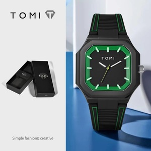 Montre Temi TOMI transfrontalière avec boîtier carré en silicone 42 mm, mouvement à quartz, étanche, grand cadran pour hommes et femmes, vente en gros - Product Image 2