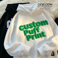 Hoodies courts surdimensionnés en molleton épais avec impression 3D en relief personnalisée – Vêtements d'hiver streetwear pour hommes – Fabricant et créateur de vêtements