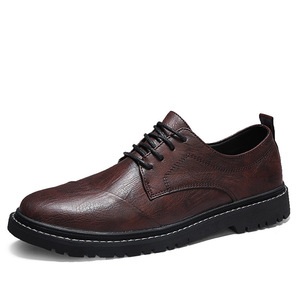 Men's Genuine Leather Oxfords Round Toe Lace-Up Dress Shoes Anti-Slip Rubber Outsole All Seasons Office Career Wear - Product Image 2