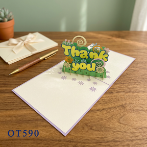 Meilleure Vente : Carte Pop-up 3D « Merci » Découpée au Laser, Artisanat Vietnamien en Papier Fait Main, Tendance Actuelle, Design Personnalisé, Cadeaux - Product Image 2