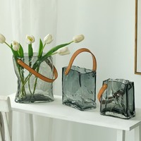 Nouveau vase de luxe léger de couleur naturelle pour arrangement floral sur table basse ou table à manger, pour fleurs aquatiques et poissons d'aquarium