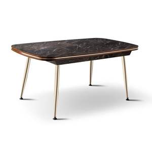 Table à manger ovale de luxe Rosse Marmaris, plateau en marbre, pieds en métal, design européen moderne, 6 personnes, stable, origine Turquie - Product Image 3