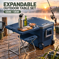 Glacière à roulettes rigide avec poignée de traction, isolation haute densité pour camping, pêche, pique-nique - Fournisseur personnalisé