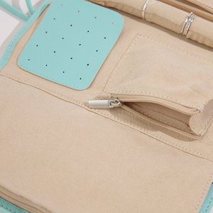Estuche de viaje enrollable de piel sintética con diseño de logotipo personalizado, bolsa de lujo para guardar joyas, organizador de viaje de terciopelo, estuches para embalaje de joyería - Product Image 3
