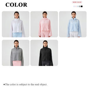 <span class=keywords><strong>Veste</strong></span> de sport respirante légère pour femmes été extérieur Anti-UV imperméable avec col montant capuche Protection solaire grande taille - Product Image 3