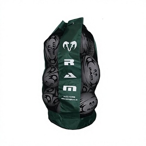 Prime Bags Large Capacity Mesh Sports Ball Bag Drawstring Black Red Travel <b>Backpack</b> Basketball Football Volleyball Soccer - Product Image 1
