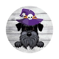 Conception personnalisée de haute qualité acceptée ronde 30CM métal signe chat chien motif plaque d'étain pour décoration murale
