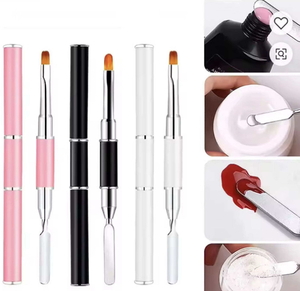Pincel y Espátula para Uñas de Gel 2 en 1, Diseño Nuevo, Descuento, para Uso en Salón y en Casa - Product Image 1