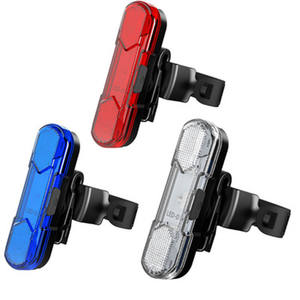 Feu arrière de vélo Ledo rouge bleu blanc, étanche IPX4, lumière LED 4 modes, pour la conduite nocturne, vélo de montagne, vélo de route - Product Image 1