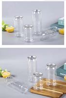 Bouteille de boisson jetable créative en PET, canette en plastique transparente de 375 ml, bouteille scellée, boîte alimentaire, emballage pour thé au lait