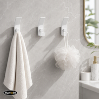 Porte-manteau mural moderne en alliage d'aluminium noir mat robuste pour entrée, chambre et placard