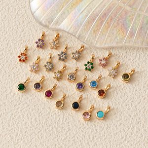 ช่อดอกไม้ประดับจี้ประจำเดือนเกิด |   จี้เพชรซิคอนสแตนเลสสตีลชุบทอง 18K PVD สำหรับสร้อยข้อมือและสร้อยคอ กันน้ำ ป้องกันอาการแพ้ - Product Image 3