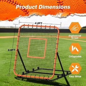 Herramienta de Práctica para Todos los Niveles de Habilidad, Entrenador de Bateo Portátil para Béisbol y Sóftbol con 4 Ángulos de Retorno Ajustables - Product Image 4