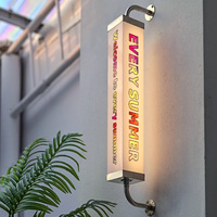 Boîte Lumineuse Blister Cube Acrylique, Affiche Lumineuse LED Extérieure pour Magasin, Panneau Publicitaire Éclairé, Affichage pour Bar, Salon, Marque