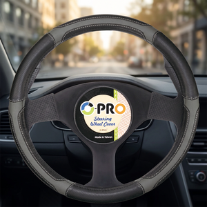 Housse de volant en PVC style sport avec ligne grise, ajustement universel pour l'intérieur de la voiture, vente en gros B2B - Product Image 3
