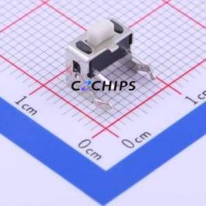 TC-1101V-B-B-W Tactile Switch Through hole Switch Single Pole Single Throw Rectangle Button 1.6N Right Angle Insert - Product Image 1
