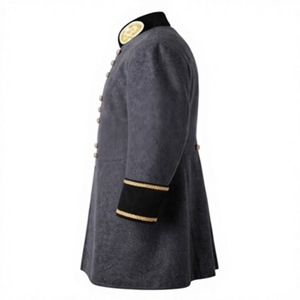 Vintage Medieval <b>Men's</b> <b>Overcoat</b> Woolen Frock Coat Handmade Embroidered Style Winter Outerwear - Product Image 3
