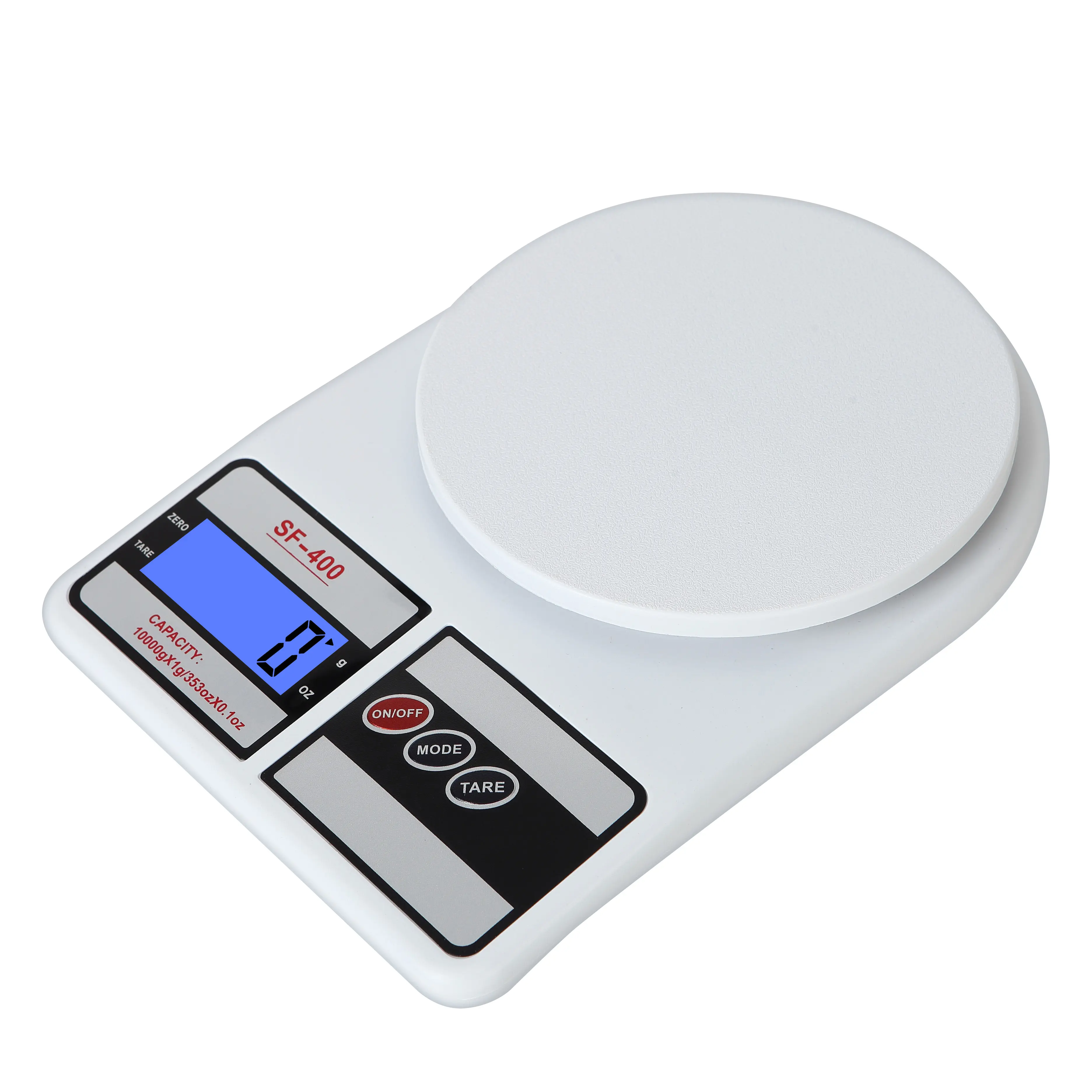 Digital Kitchen Scales 5 kg Electronic Scale sf-400 10kg 7kg 1g ABS Plastic Round Platform Food Scale With LCD Capacity