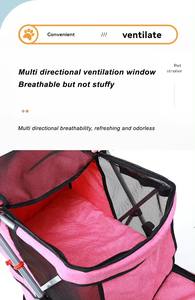 Cochecito de perro gato plegable de dos pisos para mascotas Cochecito de perro gemelo Carro de viaje de lujo desmontable con 600D Oxford - Product Image 4