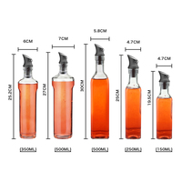 Ensemble de bouteilles d'huile et de vinaigre de cuisine 2*150ml en verre avec couvercle en plastique pour les fêtes