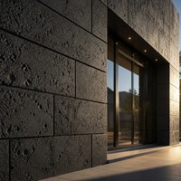 Panneau en pierre de lave Ynori PU, texture de roche volcanique, gris foncé, 40-60 mm, 1200x600 mm, pour extérieur de villa, faux mur, résistant aux UV