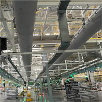 Conduit d'air rectangulaire textile ignifuge personnalisé pour chauffage et ventilation CA flexible dans les nouvelles usines d'énergie gymnases blanchisseries