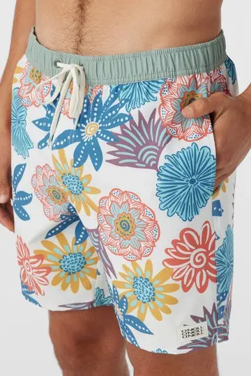 Nanteng Custom New Arrivals 90% Polyester 10% Elastane Elastic Waist Drawstring Flower Printing Swim Jogger For Men Beach Shorts