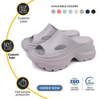 Sandales à plateforme épaisses en EVA personnalisées avec logo BreezeStep pour femmes, semelle épaisse, bout ouvert, pantoufles de massage, imperméables, OEM ODM