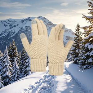 Jacquard hiver thermique acrylique <span class=keywords><strong>cachemire</strong></span> tricoté gants pour écran tactile quotidien cyclisme sport décontracté extérieur mitaines - Product Image 5