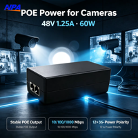 Injecteur PoE Gigabit 48V DC Actif 10/100/1000Mbps avec Détection Intelligente, Certifié 3C, Alimentation Ethernet de Bureau pour Caméra IP