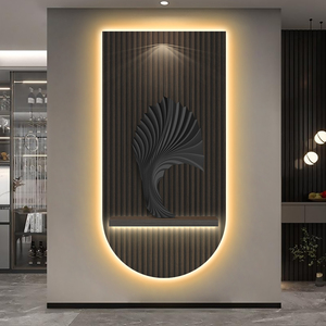 Hiện đại đơn giản nghệ thuật trừu tượng tường bức tranh tường UV khắc pha lê sứ với LED chiếu sáng cho phòng khách sơn trang trí thiết kế - Product Image 2