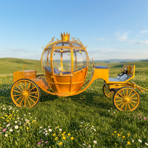 Vente directe usine : Chariot citrouille personnalisé pour mariages - Chariot citrouille à prix réduit pour centre de table de mariage, chariot de style citrouille - Product Image 1
