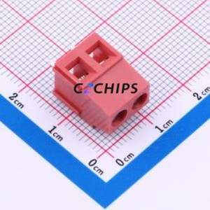 DB128L-5.0-2P-RD-S Screw Terminal Block Through hole Component (THT),P=5mm Connector 1x2P 5mm Red Through Hole - Product Image 1